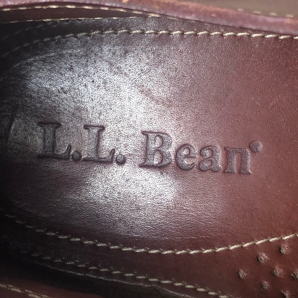 LL Bean Leather Derby Shoe Vibram Gumlite Lug Sole Brown Men 10 - Picture 9 of 11